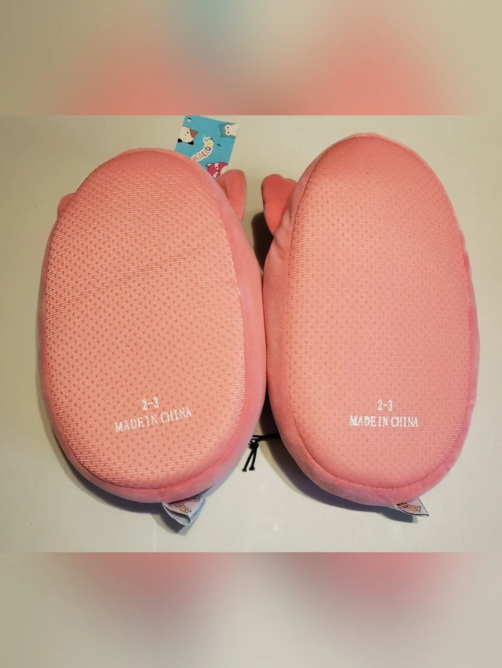Squishmallows Kids Pink Unicorn Cat Slippers with Pastel Accents